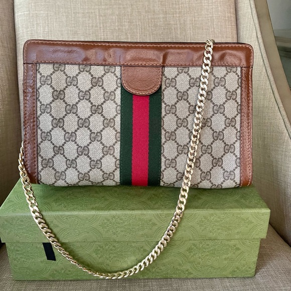 Authentic Gucci vintage web sherry clutch bag 010.378 (WN14) - Picture 1 of 13
